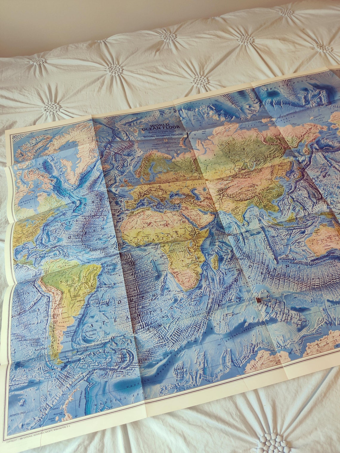 Vintage National Geographic Map Of The World 1981 Two Sided Etsy