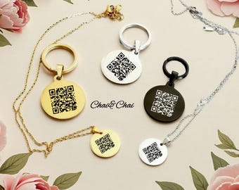 Custom Voice recoding Scannable Barcode Necklace keyring.Song Playlist. Advertising Small business Website. Song Playlist. Voice Necklace