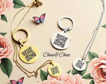 Custom Voice recoding Scannable Barcode Necklace keyring.Song Playlist. Advertising Small business Website. Song Playlist. Voice Necklace