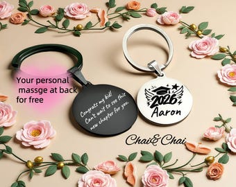 Personalized Class of 2026 Graduation Gifts keychain, Back to School, Inspirational College High School Graduation Gifts for Son Daughter