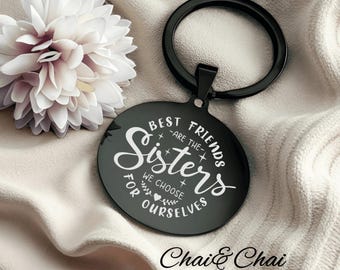 Friendship Keyring Gift | Stainless Steel Keyring with Engraved Quote | Thoughtful Birthday, Christmas, or Thank You Gift for Friend