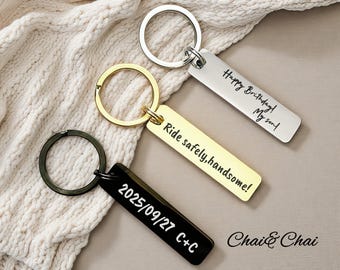 Engraved Keychain - Engravable Keychain - Custom Keychain - Personalized Gifts for Mom - 21st Birthday gift for her - Teacher gift