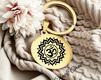 Custom Buddha Om Keychain, Buddhist Zipper Pull, Lotus Flower Keychain, Yoga Personalized Accessory, Aum Keychain, Namaste, Elephant