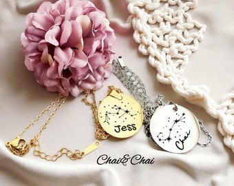 Zodiac Necklace, Custom Astrology Necklace for Women, Minimalist Horoscope Jewelry, Zodiac Pendant Necklace, Taurus, Pisces, Scorpio, Aries