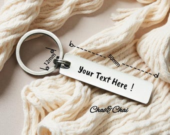 Personalized Keychain • 2 Sided Bar • Custom Name Gift • Personalized Gift for Him • Engraved Keychain • Custom Groomsman Gift • Drive Safe