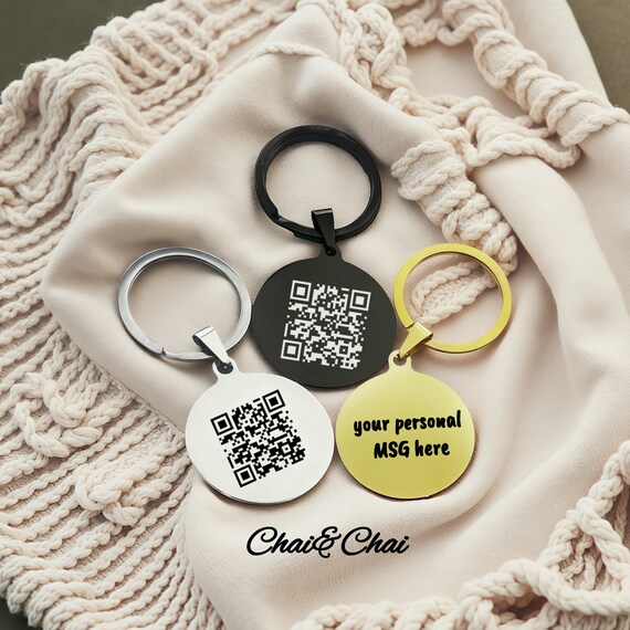Custom event invitation QR code keychain. Advertising Small business Company Website. Song Playlist . online Promotion Scannable Barcode