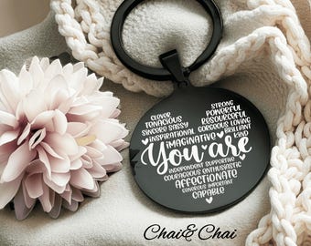 Gift for daughter son keychain/Positivity Recovery Self Care Encourage Gift/Inspirational Affirmation gift Keychain/look inside/Gift to mom