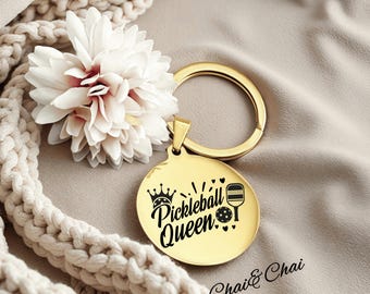 Personalized Pickleball Name Tags, Pickleball Queen charm, Pickleball accessories for purse bag keychain, Fun team favor and bag charm