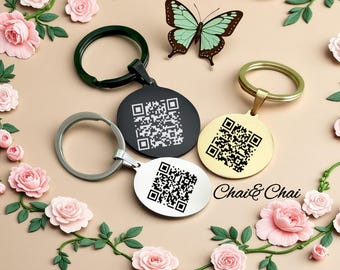 Custom event invitation QR code keychain. Advertising Small business Company Website. Song Playlist . online Promotion Scannable Barcode
