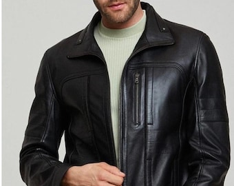 Tailored Handmade Mens Genuine Sheepskin Leather Jacket