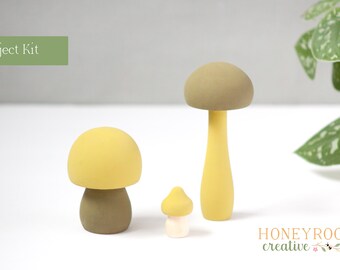 DIY Mushroom Painting Kit: Wooden Mushrooms - Lush Greens