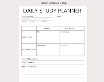 Editable Study Planner PDF – Printable, Academic, Student Organiser