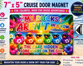 Rainbow Tropical Ducks Cruise Magnet: Tropical Stateroom Door Decor