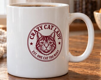Crazy Cat Lady Mug - Retro Script Design