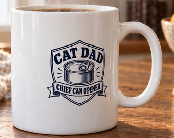 Cat Dad Mug - Vintage Badge Design