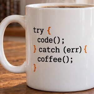 Cadeaumok voor programmeurs - probeer code, vang koffie, grappige koffiemok voor programmeurs en software-engineers