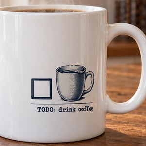 Ontwikkelaarskoffiemok - // TODO: koffie drinken, grappig cadeau met codecommentaar voor programmeurs en software-engineers