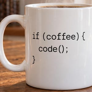 プログラマー向けギフトマグカップ - if (coffee) { code(); } プログラマーコーヒーカップ、面白いコンピュータサイエンスギフト、11オンス 15オンス