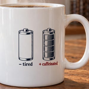 Computer Programmer Gift Mug - Tired to Caffeinated Code Diff, Funny Coding Coffee Cup for Developers