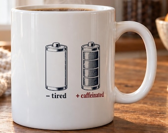 Programmer Mug - Tired to Caffeinated Code Diff