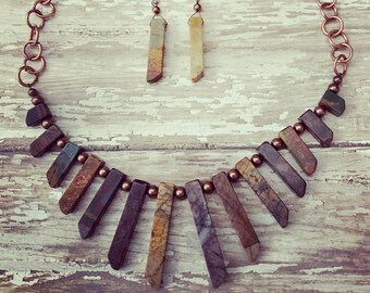 Boho Copper and Jasper Set