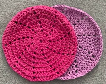 Pink and Purple Cotton Washcloths - facecloth - washcloth - dish cloth - duster