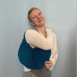 Teal Blue Circle Tote