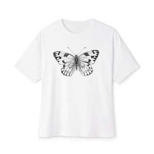 Butterfly Graphic Tee: Unisex Oversized Boxy Cotton Top