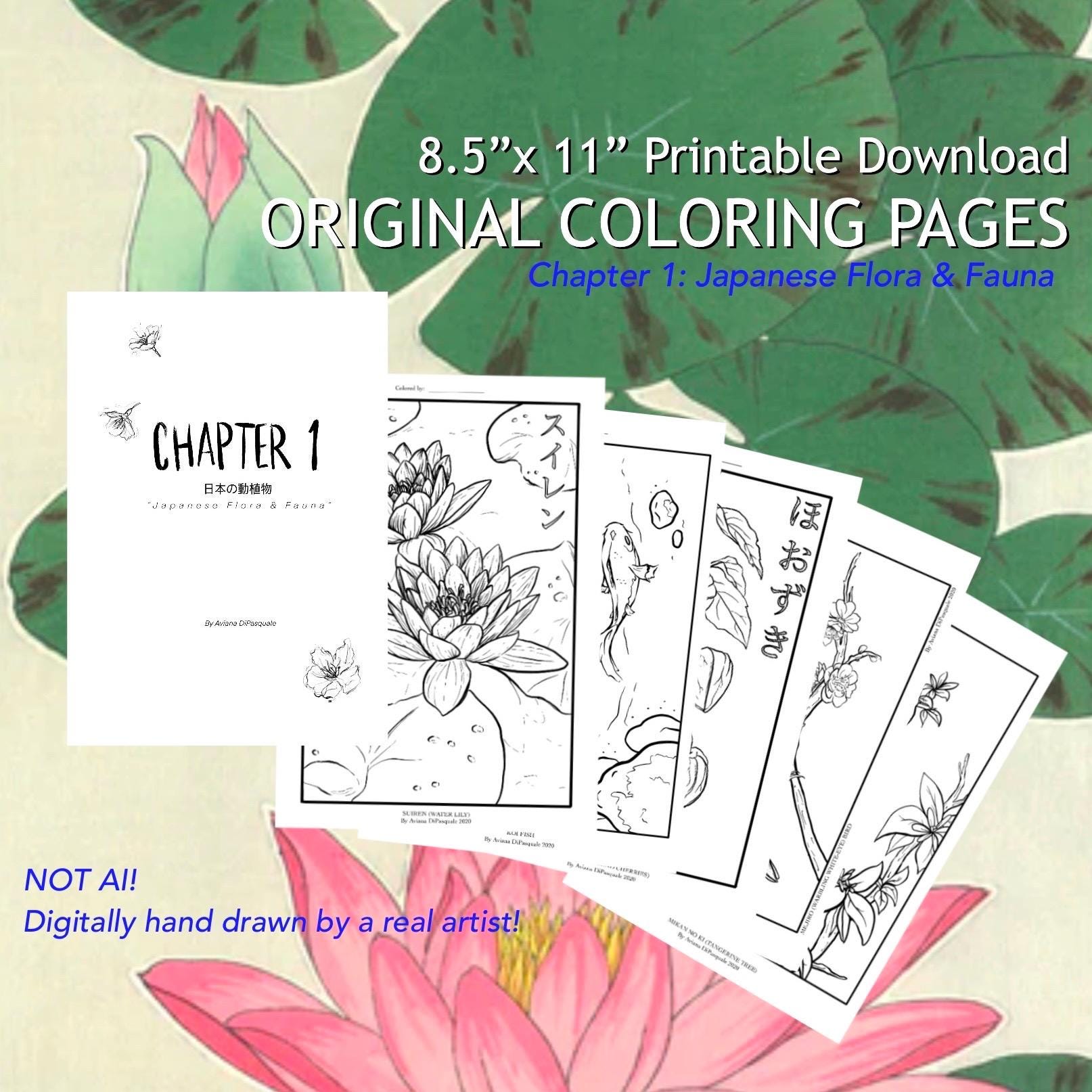 Flora and Fauna Colouring Book - Etsy Flora and Fauna Colouring Book - Etsy