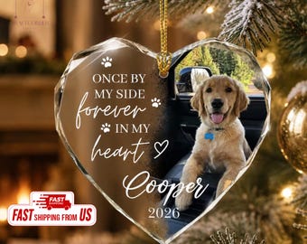 Custom Dog Photo Ornament, Dog Memorial Ornament, Personalized Dog Ornament, Dog Remembrance Ornament, Pet Loss Keepsake,Dog Memorial Gift