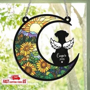 Personalized Dog Loss Sympathy Gift,Custom Dog Memorial Suncatcher,Custom Pet Loss,Pet Memorial Gift, Loss of Dog Gift, Dog Remembrance Gift