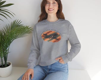 Sudadera de cuello redondo con ilustración de avión vintage / Gráfico de avión retro
