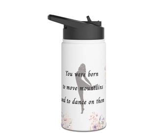 Garrafa de água em aço inoxidável com tema de dança, copo térmico ecológico para viagem.