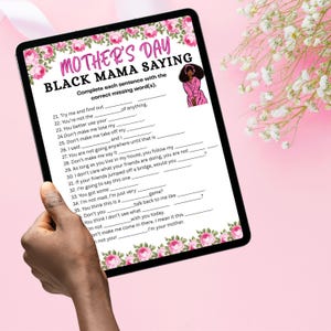 Black Mom Sayings Game | Mother’s Day Activity | Black Mama Trivia | African American Games
