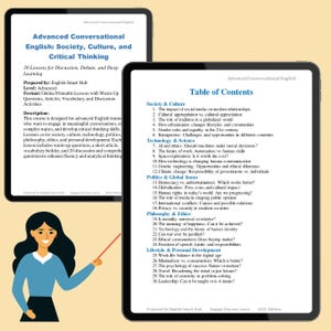 ESL Conversation Course Printable Pack – 30 Advanced English Lessons