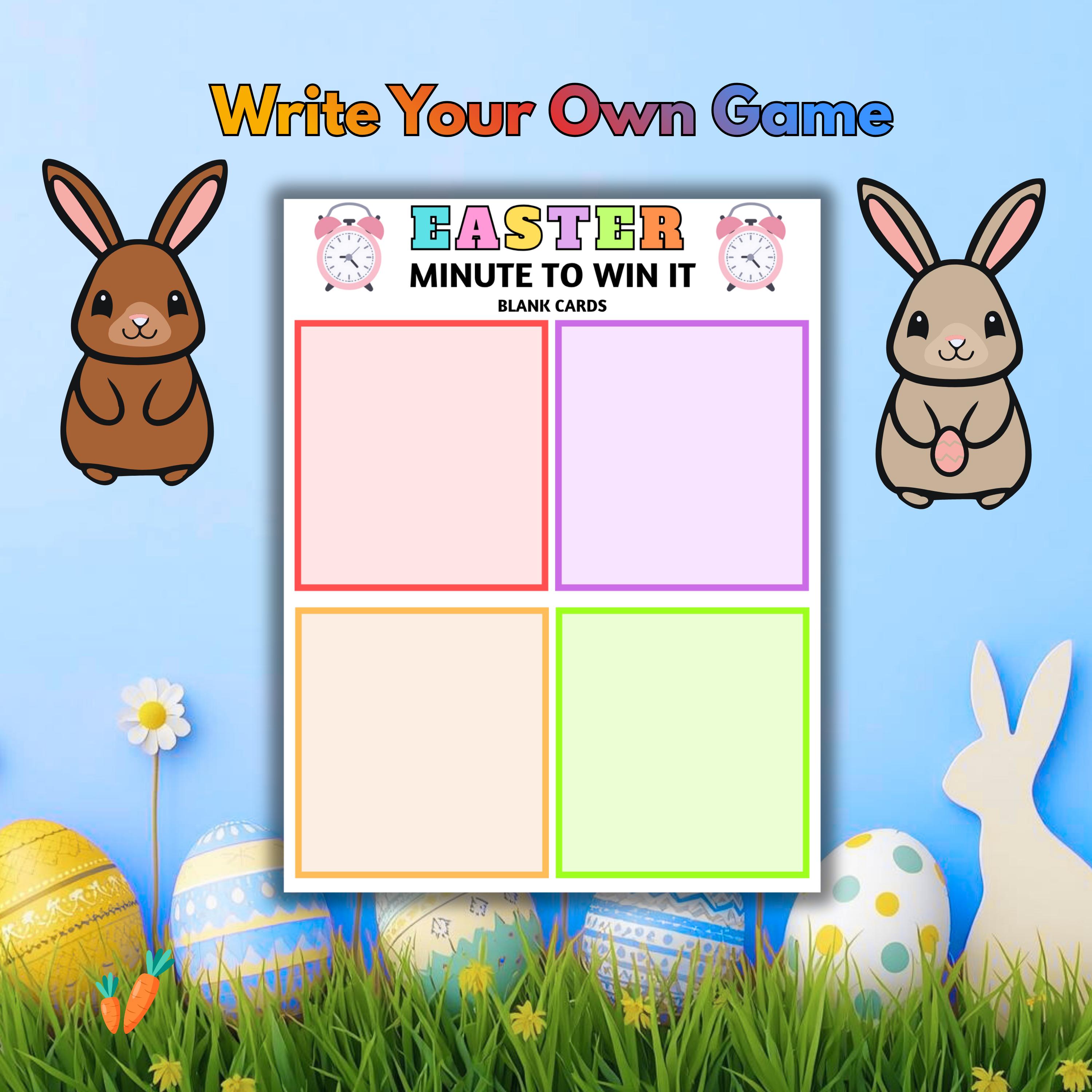Easter Minute to Win It Games Printable, Family Party Challenge ...