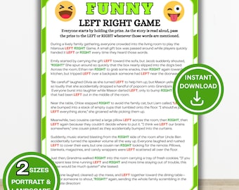 Funny Left Right Game, Pass the Prize Game, Fun Party Game, Family Game Night, Icebreaker Game, Group Party Game (PDF Download)