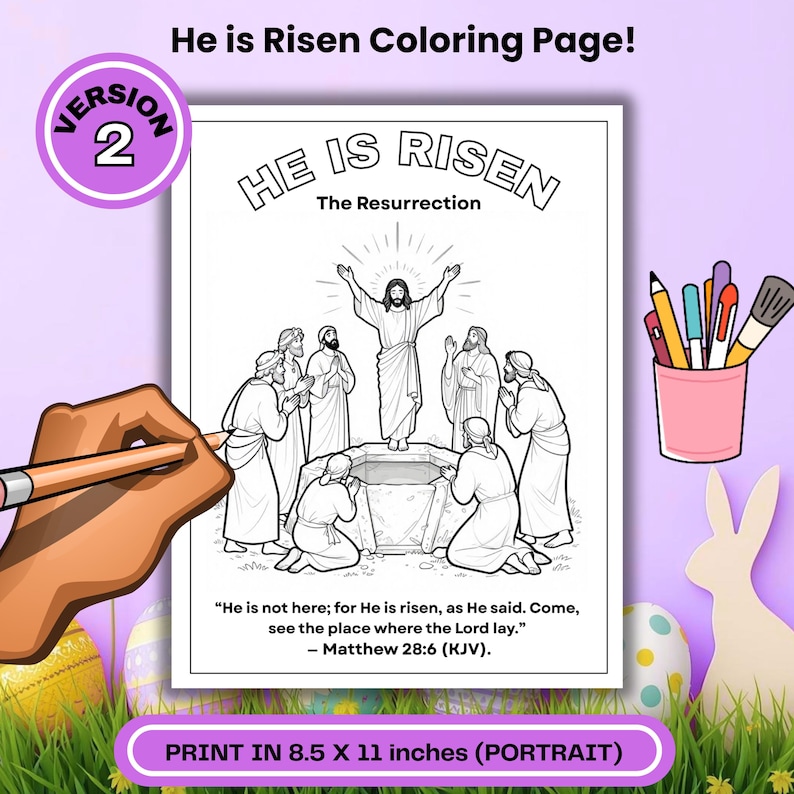 Easter Sunday Activity Sheets | He is Risen Coloring Page ...