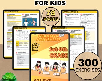 English Worksheets for Kids | Basic Grammar for Beginners (Printable ESL Materials)