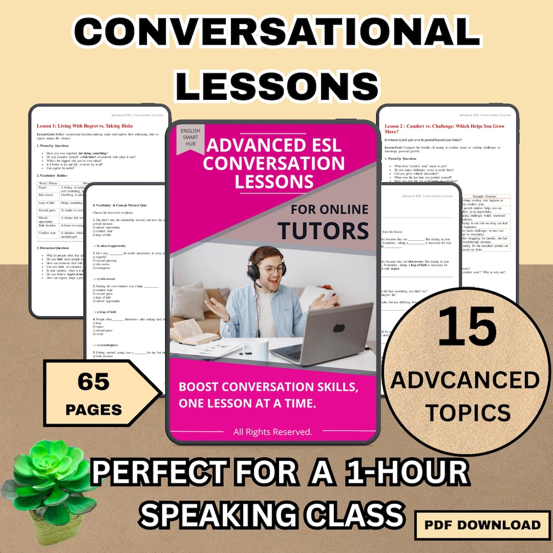Advanced ESL Conversation Lessons: 15 Ready-to-teach Topics for Adult ...