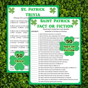 St. Patrick’s Day Trivia & Fact or Fiction | Irish Printable Activity