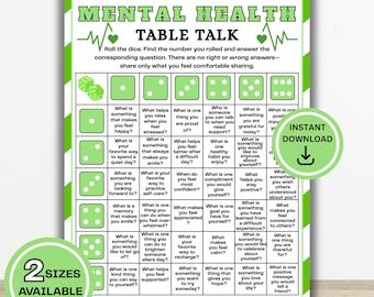 Mental Health Table Talk Dice Game | Mental Health Conversation Game | Wellness Retreat Games | Mental Wellness Game for Teens & Adults
