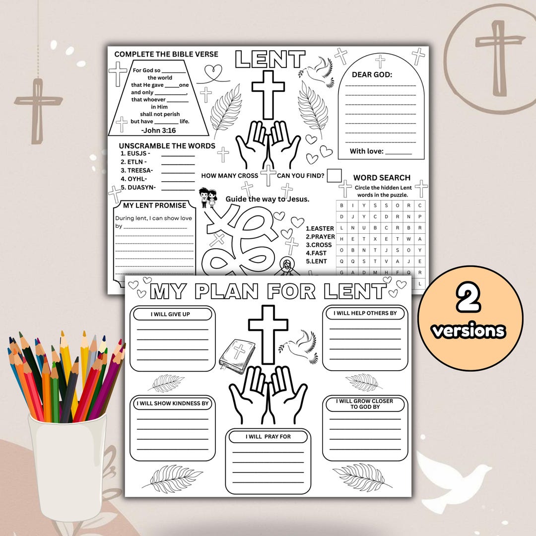 Lent Coloring Page for Kids | Activity Placemat | Kids Ministry, Sunday ...