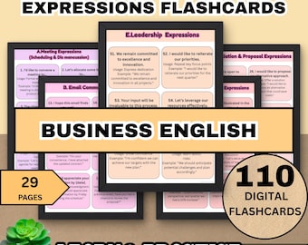 Tarjetas didácticas de expresiones en inglés comercial: Comunicación avanzada en el trabajo (descarga digital)