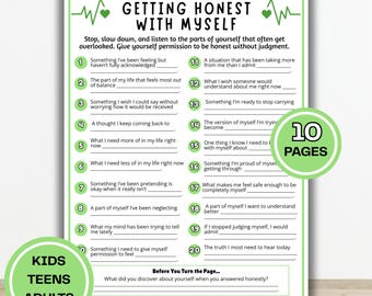 Mental Health Journal Printable | Guided Self Reflection Workbook | Emotional Wellness Journal | Self Care Journal | Therapy Prompts