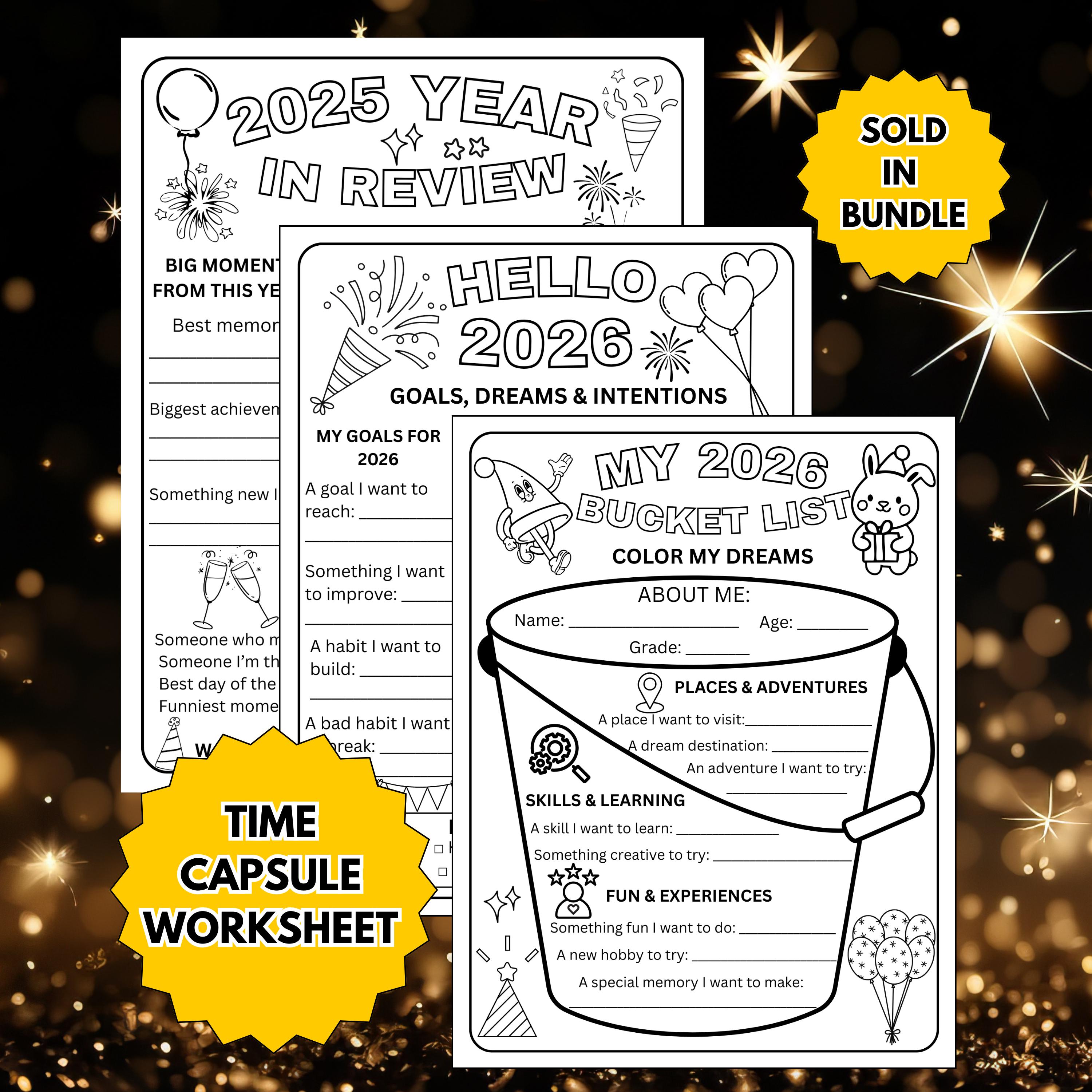 2025 Year in Review Worksheet | All About My Year Coloring & Writing ...
