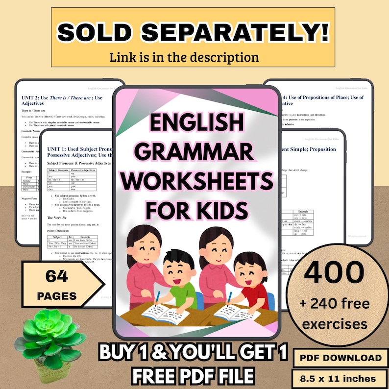 English Grammar Worksheets for Kids: Beginner ESL Practice with Answer Keys (Printable Worksheets)