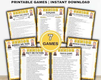 Trivia-gamebundel voor senioren | Feiten of fictie en triviagames voor senioren | Hersenspelletjes, activiteiten voor geheugenverzorging, afdrukbaar pensioenfeest