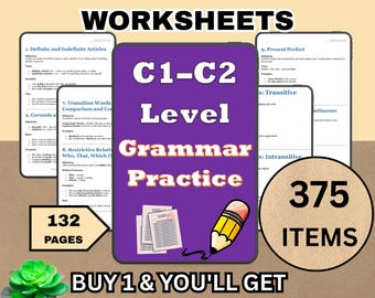 Feuilles d'exercices pour la grammaire ESL C1–C2 | PDF anglais avancé avec réponses