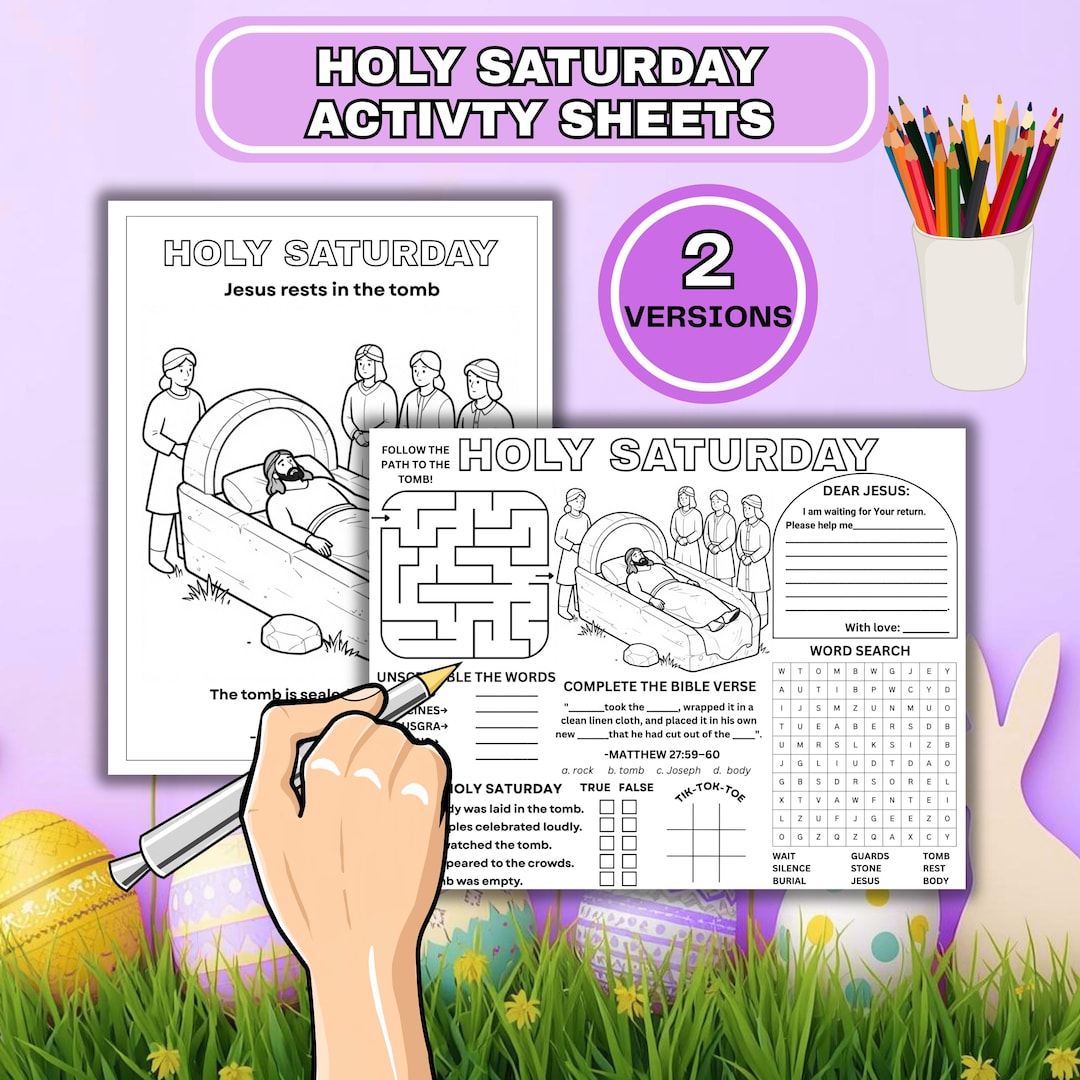 Holy Saturday Activity Sheet | Holy Week Bible Lesson, Easter Coloring ...